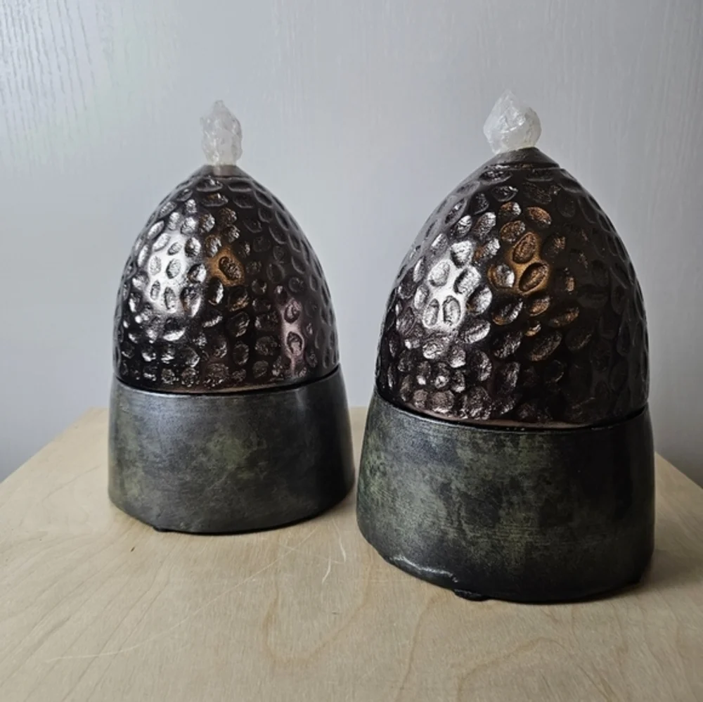 Cyan Designs Set of Two Aluminum & Iron Chestnut Containers